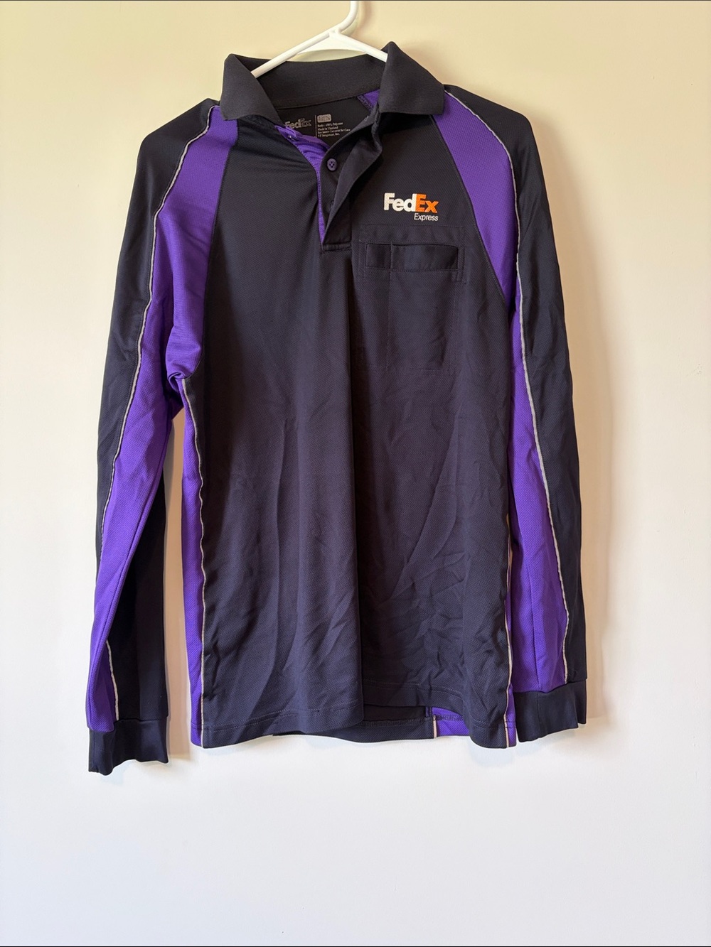 FedEx Stan Herman Long Sleeve Polo Delivery Employee Womens S